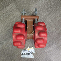 Wall Mount Rolling Apple Treat Holder, 4 bolts, 1 missing nut & washer *gc, dirty, rust
