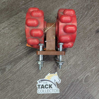 Wall Mount Rolling Apple Treat Holder, 4 bolts, 1 missing nut & washer *gc, dirty, rust
