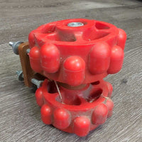 Wall Mount Rolling Apple Treat Holder, 4 bolts, 1 missing nut & washer *gc, dirty, rust
