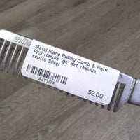 Metal Mane Pulling Comb & Hoof Pick Handle *gc, dirt, residue, scuffs
