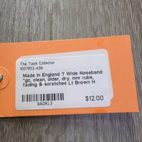 Wide Noseband *gc, clean, older, dry, mnr rubs, fading & scratches
