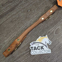 Thick Narrow Center Stitched Leather Curb - Chin Strap, buckles *vgc, mnr rubs, stains, clean, edge scrapes
