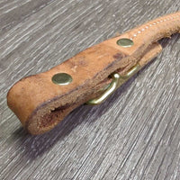 Thick Narrow Center Stitched Leather Curb - Chin Strap, buckles *vgc, mnr rubs, stains, clean, edge scrapes

