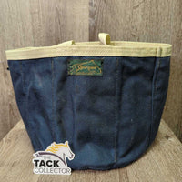 Hvy Grooming Tote Bag, inside mesh pockets, "Champ Calgary Arabian" *gc, mnr stains, holes, snags & rubs, older, mnr hay residue
