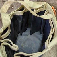 Hvy Grooming Tote Bag, inside mesh pockets, "Champ Calgary Arabian" *gc, mnr stains, holes, snags & rubs, older, mnr hay residue
