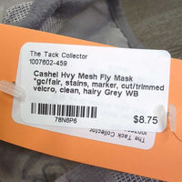 Hvy Mesh Fly Mask *gc/fair, stains, marker, cut/trimmed velcro, clean, hairy

