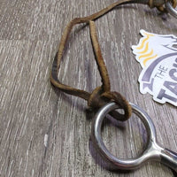 SS Sweet Iron Western Argentine Bit, leather lace *gc, clean, rust spots, chews & scratches
