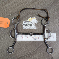 SS Sweet Iron Western Argentine Bit, leather lace *gc, clean, rust spots, chews & scratches
