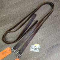 Pr Soft Nylon Lined Stirrup Leathers *gc, older, clean, rubs, creases, dents, threads, scraped edges
