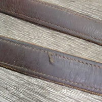 Pr Soft Nylon Lined Stirrup Leathers *gc, older, clean, rubs, creases, dents, threads, scraped edges
