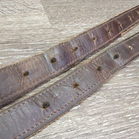 Pr Soft Nylon Lined Stirrup Leathers *gc, older, clean, rubs, creases, dents, threads, scraped edges
