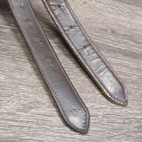 Pr Soft Nylon Lined Stirrup Leathers *gc, older, clean, rubs, creases, dents, threads, scraped edges
