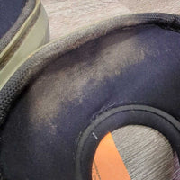 No Turn Bell Boots, velcro *gc, dirt, residue, stains, pills, edge rubs, scuffs & scrapes
