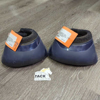 Pr Hard Shell No Turn Bell Boots, velcro *gc, cakey dirt, pilly, rubbed torn edge, scuffs
