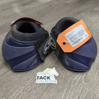 Pr Hard Shell No Turn Bell Boots, velcro *gc, cakey dirt, pilly, rubbed torn edge, scuffs
