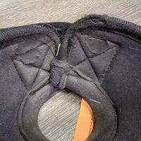 Pr Hard Shell No Turn Bell Boots, velcro *gc, cakey dirt, pilly, rubbed torn edge, scuffs
