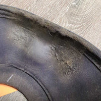 Pr Hard Shell No Turn Bell Boots, velcro *gc, cakey dirt, pilly, rubbed torn edge, scuffs
