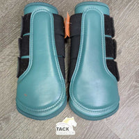 Pr "CLX" Faux Leather Closed Front Boots *vgc, mnr hair, dirt, gouge, scuffs

