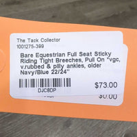 Full Seat Sticky Riding Tight Breeches, Pull On *vgc, v.rubbed & pilly ankles, older
