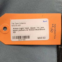 Light Vest, zipper *xc, mnr seam puckers & thread
