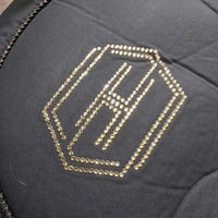 Quilt Dressage Pad, non slip top, bling, piping *vgc, clean, mnr hair, rubs, threads, puckers, holey edges, creases, faded
