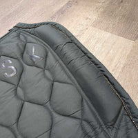 Quilt Dressage Pad, non slip top, bling, piping *vgc, clean, mnr hair, rubs, threads, puckers, holey edges, creases, faded
