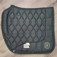Quilt Dressage Pad, non slip top, bling, piping *vgc, clean, mnr hair, rubs, threads, puckers, holey edges, creases, faded
