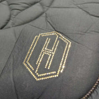 Quilt Dressage Pad, non slip top, bling, piping *vgc, clean, mnr hair, rubs, threads, puckers, holey edges, creases, faded
