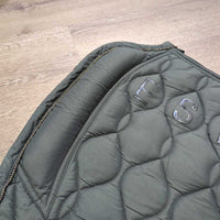 Quilt Dressage Pad, non slip top, bling, piping *vgc, clean, mnr hair, rubs, threads, puckers, holey edges, creases, faded
