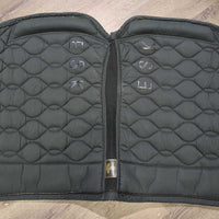 Quilt Dressage Pad, non slip top, bling, piping *vgc, clean, mnr hair, rubs, threads, puckers, holey edges, creases, faded
