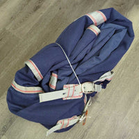 300g Winter Blanket, neck, 2 legs *gc, mnr hair, repairs, dirt, film, stains, faded, older, slices, holes, 0 wpf
