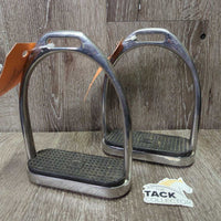 Pr Hvy Stirrup Irons, rubber grips *vgc, clean, mnr residue, scuffs
