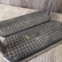 Pr Hvy Stirrup Irons, rubber grips *vgc, clean, mnr residue, scuffs

