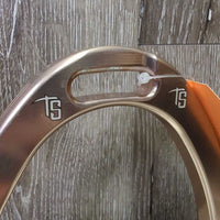 Pr "Siena Sloped" Stirrup Irons, spike grips, special order *xc/vgc, clean, mnr residue, scuffs
