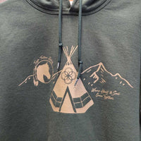 Sweatshirt Hoodie "Eagle Feather Riding" *vgc, mnr pills & rubs
