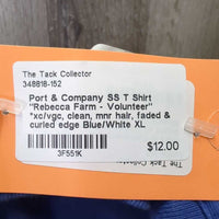 SS T Shirt "Rebecca Farm - Volunteer" *xc/vgc, clean, mnr hair, faded & curled edge
