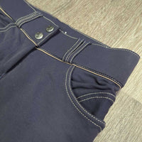 Euro Seat Breeches *gc,mnr snags, faded, puckers, curled inner waist, seam puckers & undone seam stitching, discolored seat & legs
