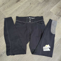 Euro Seat Breeches *gc, faded, mnr snags, curled inner waist, seam puckersundone seam stitching
