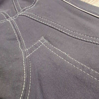 Euro Seat Breeches *gc, faded, mnr snags, curled inner waist, seam puckersundone seam stitching
