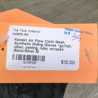 Cloth Mesh Synthetic Riding Gloves *gc/fair, clean, peeling, rubs, scrapes
