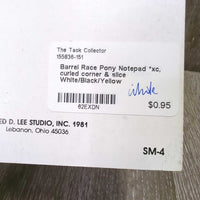 Barrel Race Pony Notepad *xc, curled corner & slice
