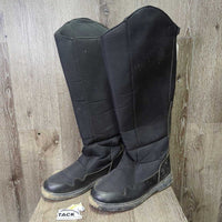 Tall Neoprene Winter Riding Boots, zips *gc, stiff zips, dirt, hair, rubs, pills

