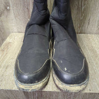 Tall Neoprene Winter Riding Boots, zips *gc, stiff zips, dirt, hair, rubs, pills
