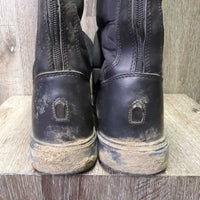 Tall Neoprene Winter Riding Boots, zips *gc, stiff zips, dirt, hair, rubs, pills
