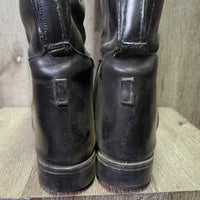 Dress Boots, Pull On, 2 Boot Pulls & brown plastic forms, black vinyl boot bag *gc, older, widened/extended, rubs, dust, scuffs peeled
