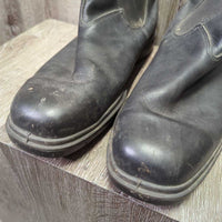 Square Toe Boots, Pull ON *vgc, mnr dirt, scuffs, dents & hairy inside
