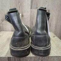 Square Toe Boots, Pull ON *vgc, mnr dirt, scuffs, dents & hairy inside

