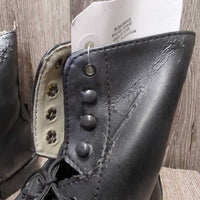Pr Synthetic Lace Up Paddock Boots, box *new, older, v.degraded, PEELING, CRUMBLES, cracked, creased
