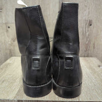 Pr Synthetic Lace Up Paddock Boots, box *new, older, v.degraded, PEELING, CRUMBLES, cracked, creased
