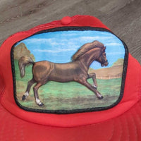 Mesh Ball Cap "3D Running Horse" *gc, dents, dents
